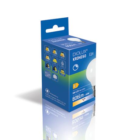 [784230] DIOLUX KRONE60 6W 930 E14 806lm dæmpbar