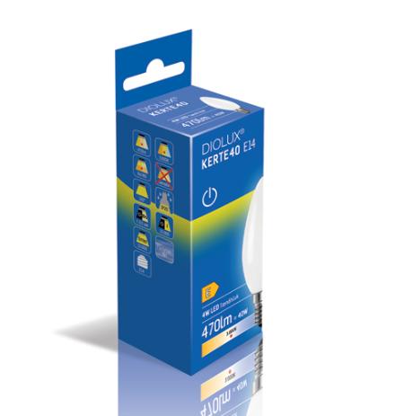 [784422] DIOLUX KERTE40 4W 830 E14 470lm tænd/sluk