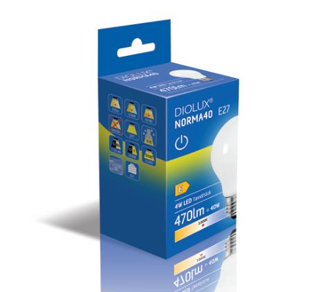 [784435] DIOLUX NORMA40 4W 830 E27 470lm tænd/sluk