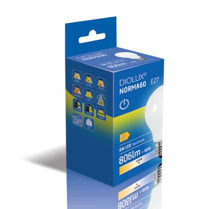 [784436] DIOLUX NORMA60 6W 830 E27 806lm tænd/sluk