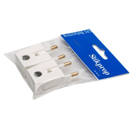 [793051] Vinkel stikprop u/jord hvid 2 stk. GN-pak