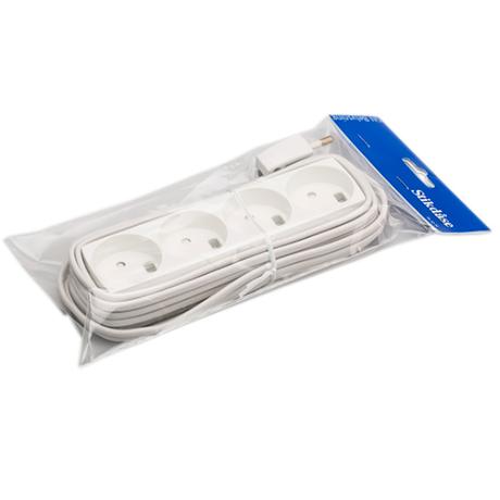 [793271] 4-stikdåse m/5m ledning hvid GN-pak
