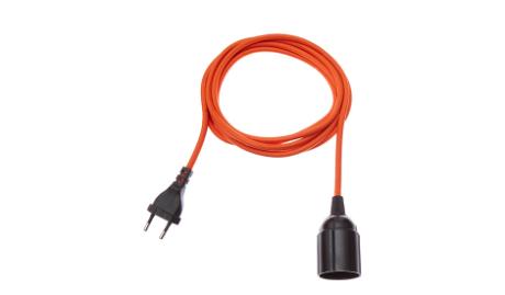 [813410] DANLAMP 3m tekstilkabel E27, tangerine tango