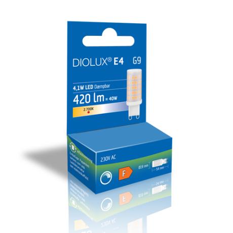 [838047] DIOLUX E4 G9 4W 827 420lm 350° DIM Ø19x54mm