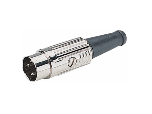 [H30744] DIN stik - 3pol han multistik, 180°, Metalhus