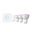 [7857049550] Philips Hue LEDspot White & color ambiance 5,7W (35W) GU10 Dæmpbar Startsæt 3-pak inkl. Bridge og Tr