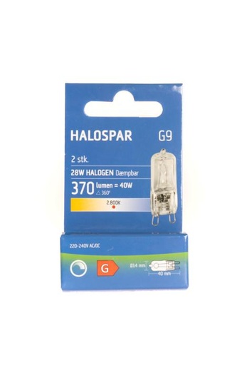 [875306] HALOSPAR G9 230V 28W klar 2 stk