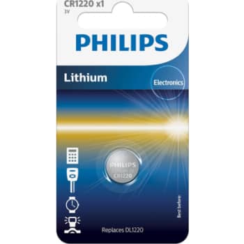 [881081356] PHILIPS Lithium knapcellebatteri, CR1220 1 stk.