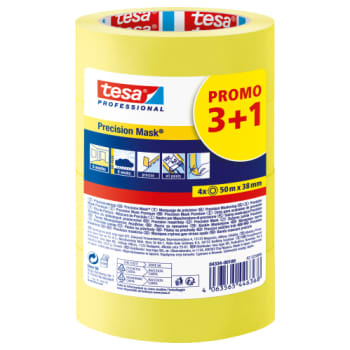 [881520145] tesa afdækningstape 4334 Precision 38 mm x 50 m, gul, 3+1 rl.