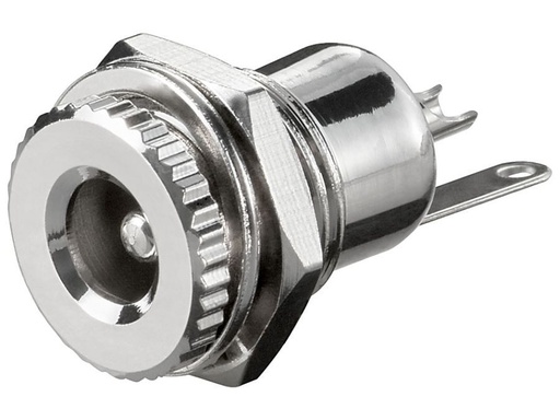 [H44550] DC fatning - 5,5 x 2,5mm, til kabinet, loddeflige