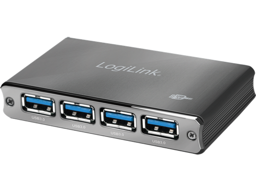 [H64796] USB 3.0 Hub, 4-port, aluminum, incl. power supply