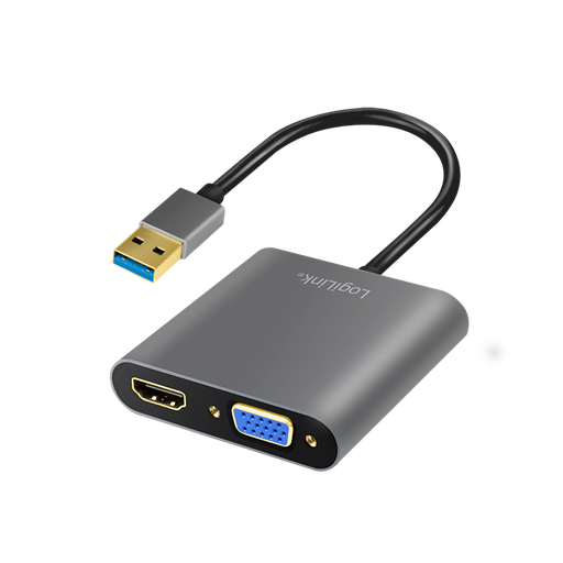 [H49524] HDMI konverter - USB 3.0 til HDMI/VGA, kombi