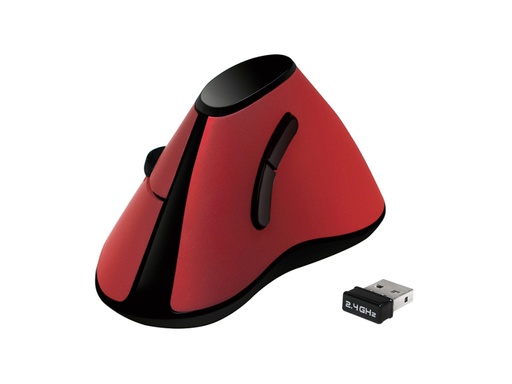 [H41685] 2.4G trådløs mus - Ergonomisk, vertikal, bordeaux Rød