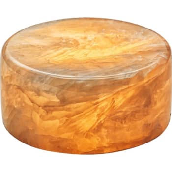 [6648000385] Marble lille gylden ægte marmor bordlys Ø80x40 mm ex.batteri