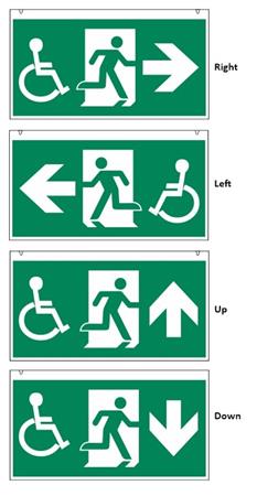[5401033547] HANDICAP NØDLYSSKILT  WAYOUT 30M