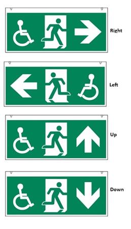 [5401033548] HANDICAP NØDLYSSKILT WAYOUT 23M