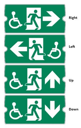 [5401033552] HANDICAP NØDLYSSKILT  WAYOUT IP65