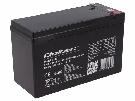[H65141] Blybatteri, AGM - 12V 9Ah 152x65x94mm (10 års)
