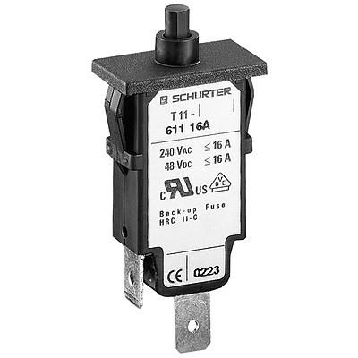 [H61886] Automatsikring m. kontakt - 240Vac 48Vdc 10A, SPST (snap-in)