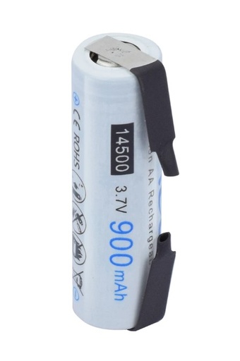 [H30916] 14500 (AA) LiION batteri - 3,7V 1200mAh m. flige (Ø14x50mm)