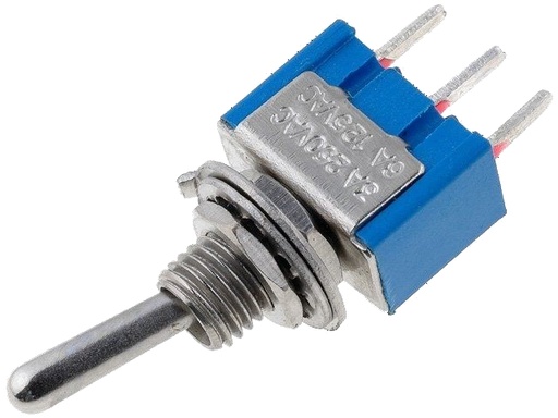 [H12588] Vippekontakt - 1P ON-OFF-ON, printmont. (Ø6mm)
