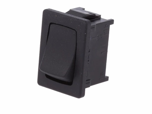 [H61493] Vippekontakt - 1P OFF-ON, loddeben, 12A/250V, SORT (19x13mm)