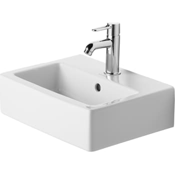 [635482010] Vero vask 45 cm med hanehul og overløb, wondergliss