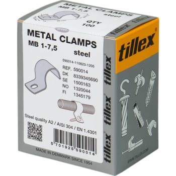 [8339345690] Kabelbøjle MB 7,5 mm, 1-lap, rustfrit stål, A2, AISI 304 (100)