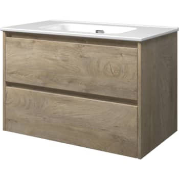 [786050545] Proline møbelsæt 81x46cm rå eg med 2 softclose skuffer
