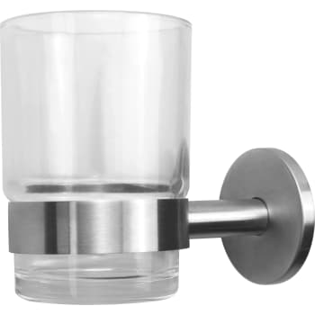 [774034116] Glasholder med Glas , matbørstet rustfrit stål