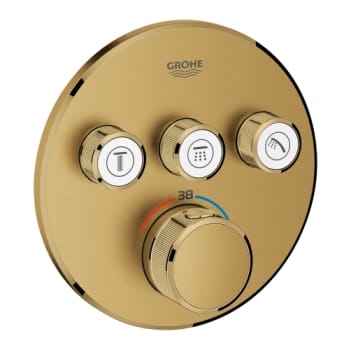 [722686318] GROHE termostatbatteri Ø158mm udv dele/rund 3vent messing børste