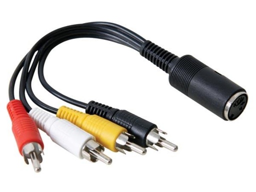 [H11110] Audiokabel - 5 pol DIN hun til 4 x RCA(phono) han (30m)