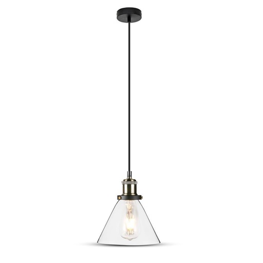 [3582-0] V-Tac Moderne Pendellampe - Gennemsigtig Glas, Ø18 cm, E27, Max. 60W