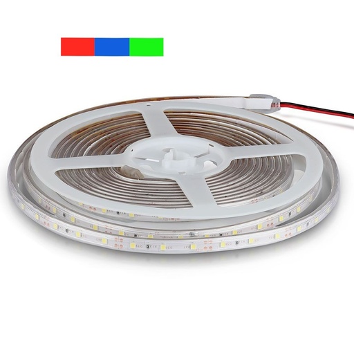 [3593-8874] V-Tac Vandtæt LED Strip, 5m, Farvet lys, 60 LED/m, Grøn/Rød/Blå