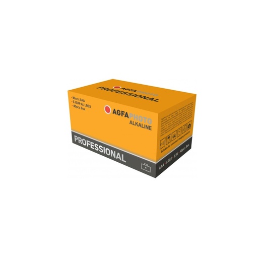 [3664-0] AgfaPhoto Professionelle alkaline batterier - pakke med 40 stk., 1,5V