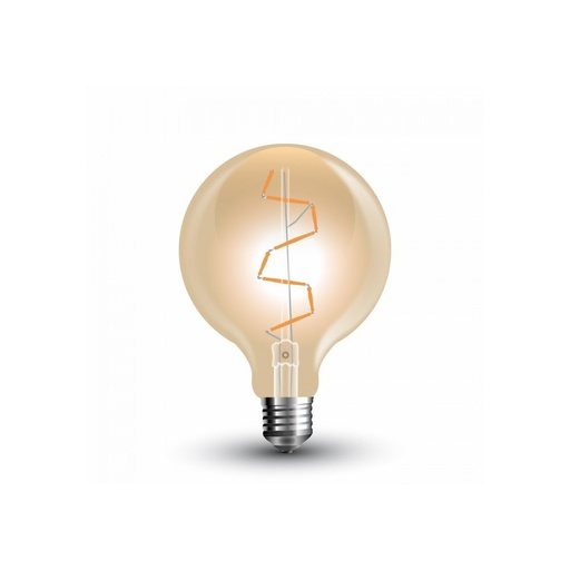 [1904-2516] V-Tac 4W LED globepære - Kultråd, Ø9,5 cm, ekstra varm hvid, 2200K, E27 (Erstatter 35W)