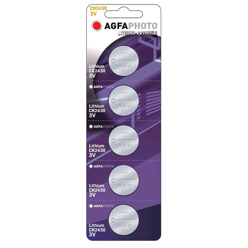 [3677-0] CR2430 5-pak AgfaPhoto Lithium knapcellebatteri - 3V