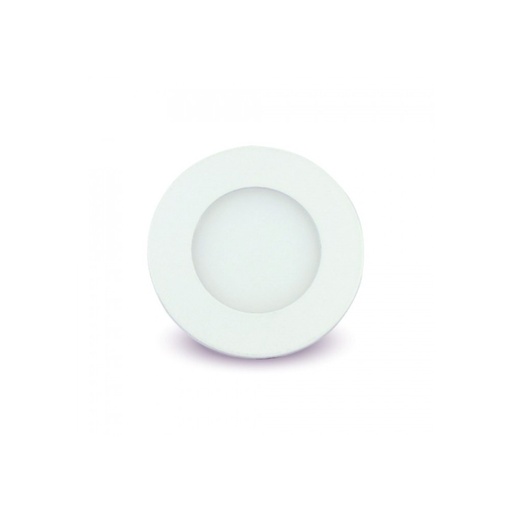 [1948-2689] V-Tac 3W LED indbygningspanel - Ø7,3 cm hul, Ø8,4 cm mål, 230V, 25W erstatning, 130lm, RA80