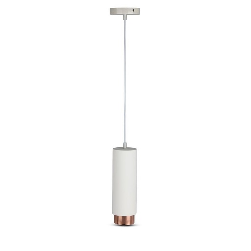 [3719-0] V-Tac Moderne Pendellampe - Hvid/Rose Guld, Ø8 cm, GU10, Max 35W, 5 års garanti