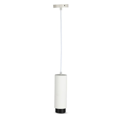 [3720-0] V-Tac moderne pendellampe - Hvid/sort, Ø8 cm, GU10, Max 35W, 5 års garanti