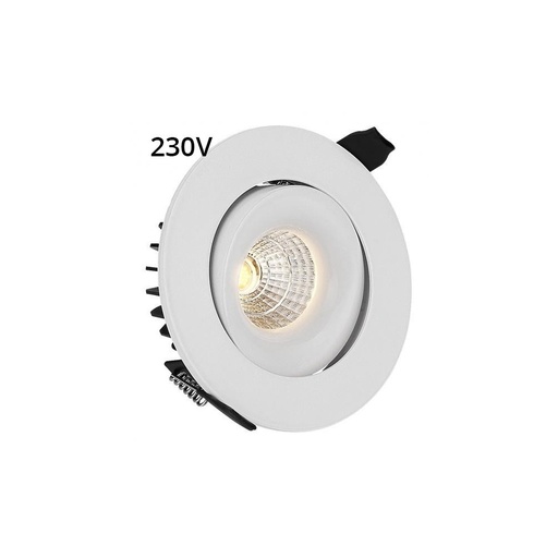[4168-9316] LEDlife 9W indbygningsspot - Hul: Ø9,5 cm, Mål: Ø11,5 cm, RA90, hvid kant, dæmpbar, 230V