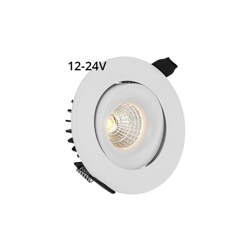 [4169-9317] LEDlife 6W Indbygningsspot - Hul: Ø7,5 cm, Mål: Ø9 cm, RA90, Hvid Kant, Dæmpbar, 12-24V