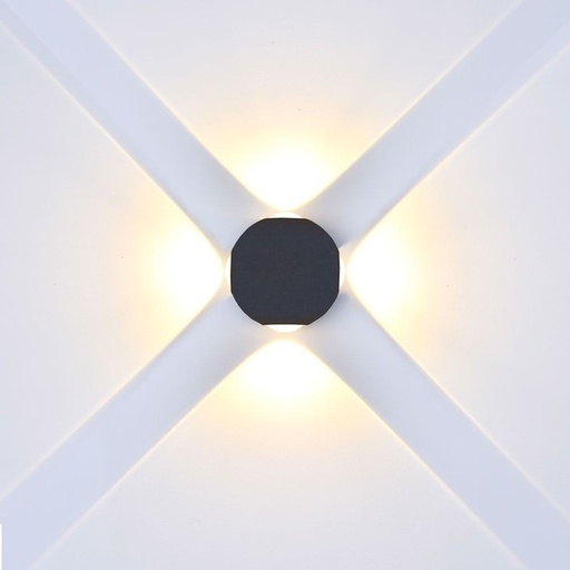 [3395-8714] V-Tac 4W LED udendørs væglampe - Rund, IP65, inkl. lyskilde