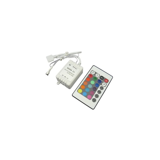[251-0] RGB Kontroller med Fjernbetjening - 12V (72W), 24V (144W), Infrarød