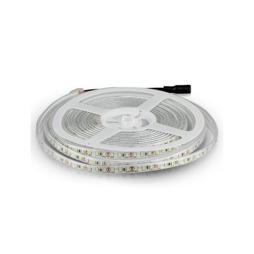 [3430-16873] V-Tac Stænktæt LED Strip - 5m, 120 LED/m, 7,2W/m, 12V, 600lm/m, RA80, IP65