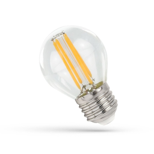 [3740-8990] 4W LED Kronepære - G45, Kultråd, Klart Glas, E27, Erstatning for 45W, 230V, 500lm, RA80