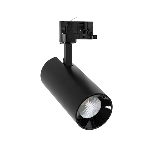 [3782-9019] 25W sort skinnespot med to spredningsgrader og RA80 - 3-faset, 230V, 2600lm.