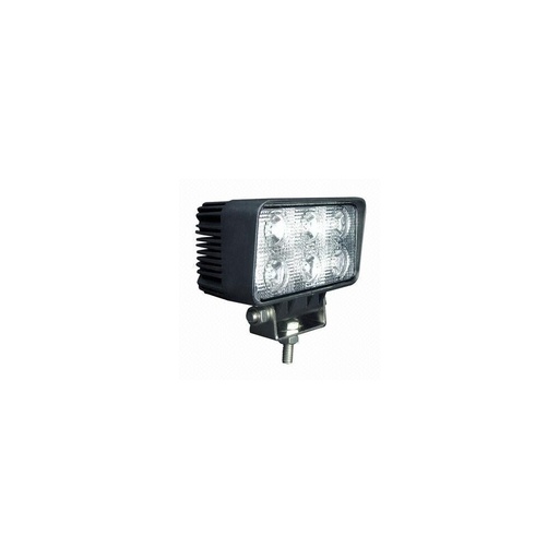 [654-0] 18W LED Arbejdslampe - Til bil, lastbil, traktor, trailer, udrykningskøretøjer - Kold hvid - 12V / 24V - Erstatter 110W - 1100lm - IP67