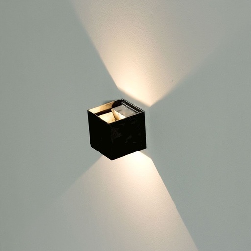 [3492-8791] V-Tac 12W LED Væglampe - Firkantet, Justerbar Spredning, IP65 Udendørs, 230V, Inkl. Lyskilde