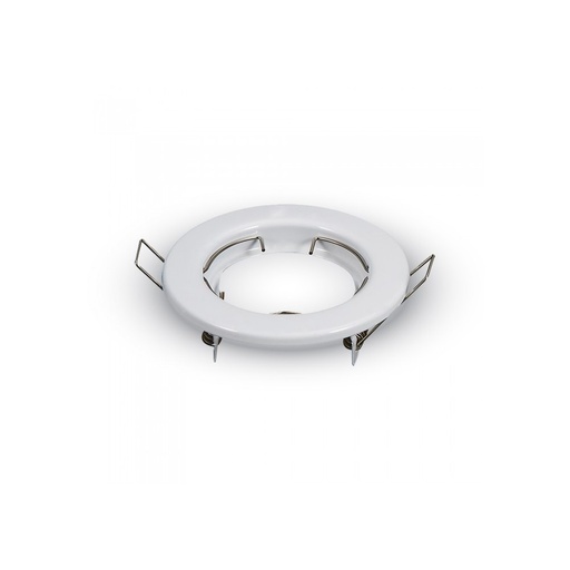 [670-8637] Downlight kit uden lyskilde - Ø6,5 cm hul, Ø8 cm mål, blank hvid, vælg MR16 eller GU10 fatning